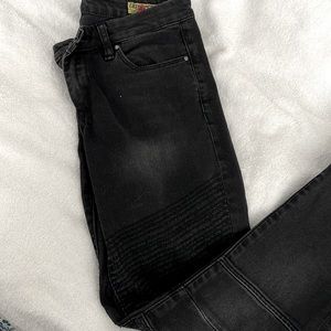 Blank moto style black denim pants. Size 28